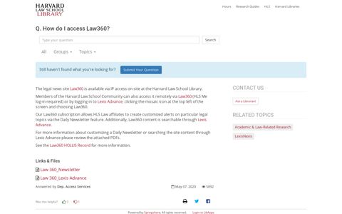 How do I access Law360? - Ask a Librarian!