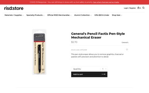 General's Factis Pen Style Mechanical Eraser - RISD Store