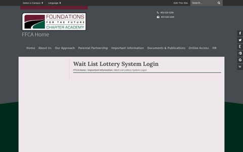 Wait List Lottery System Login - FFCA Home