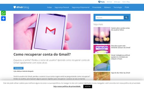 Como recuperar conta do Gmail? - PSafe