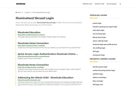Illuminateed Sbcusd Login ❤️ One Click Access