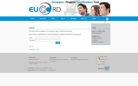 FP7 Project management :: Login - EUCOORD