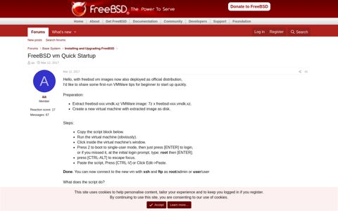 FreeBSD vm Quick Startup | The FreeBSD Forums