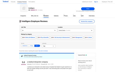 Working at Intelligere: Employee Reviews | Indeed.com