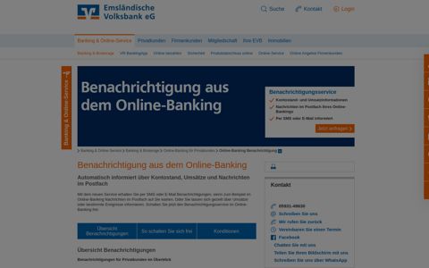 Emsländische Volksbank eG Online-Banking Benachrichtigung