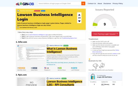 Lawson Business Intelligence Login