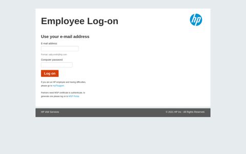 Employee Log on - Outlook