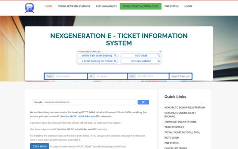 IRCTC Next Generation Login E-Ticket System - NEXGEN ...