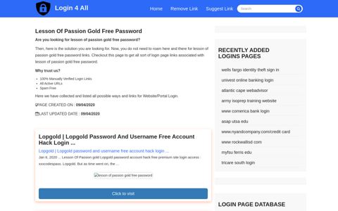 lesson of passion gold free password - Official Login Page ...