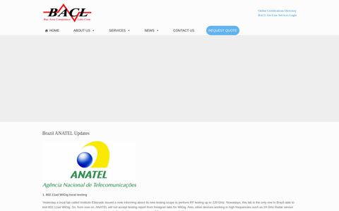 Brazil ANATEL Updates – Bay Area Compliance Laboratories ...