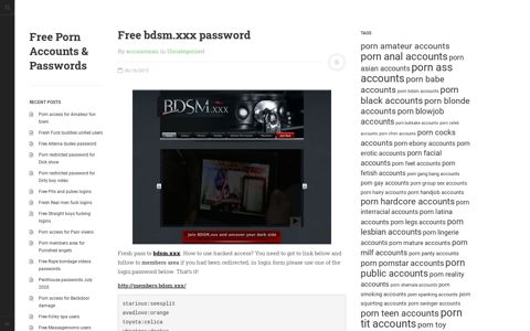 Free bdsm.xxx password | Free Porn Accounts & Passwords