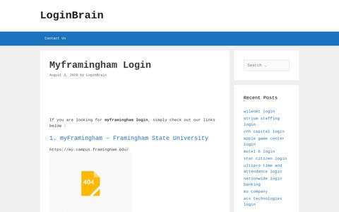 Myframingham Â€“ Framingham State University - LoginBrain