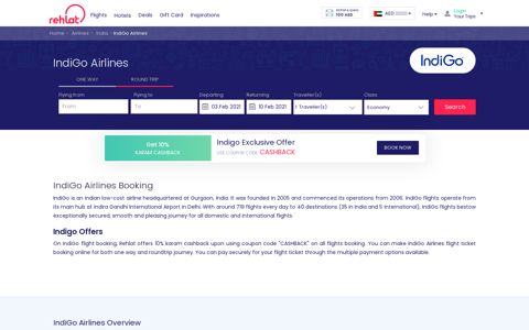 IndiGo Airlines | 10% Discount on IndiGo Flight Booking - Rehlat