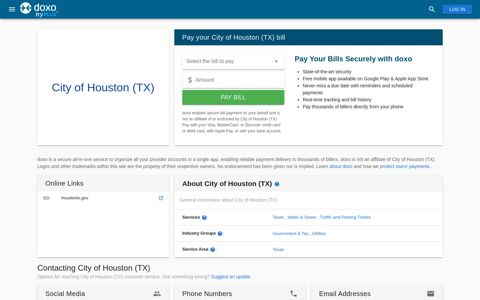 City of Houston (TX) | Pay Your Bill Online | doxo.com
