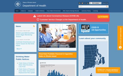 Home: Department of Health - RI.gov