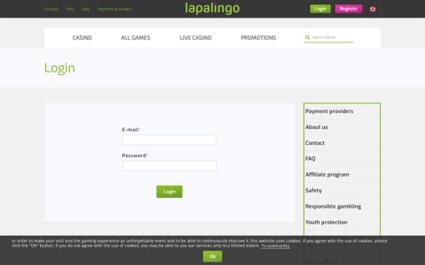 Login - Lapalingo.com - casino online