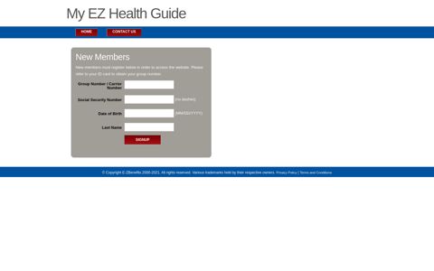 Sign Up - My EZ Health Guide