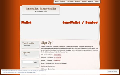 Sign Up! | JunoWallet / BambooWallet