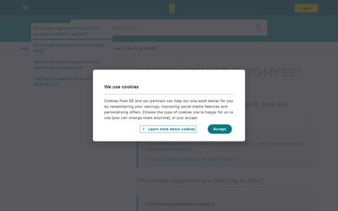 Why can't I log in to My EE? | Help | EE
