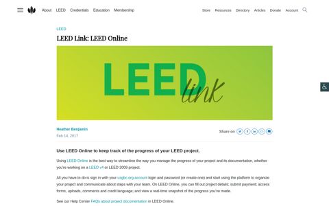 LEED Link: LEED Online | U.S. Green Building Council