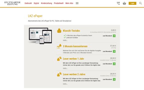 Abo & Service - LKZ ePaper | Stuttgarter Zeitung