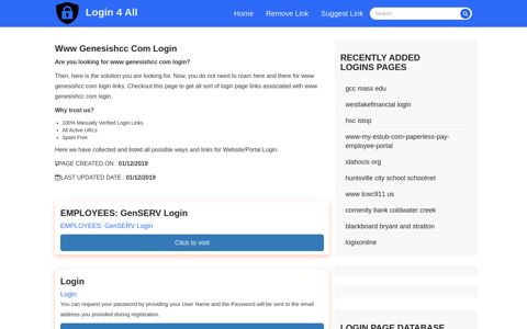 www genesishcc com login - Official Login Page [100% Verified]