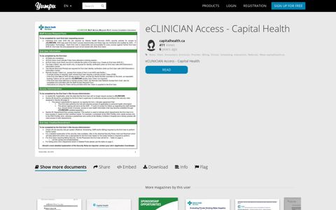 eCLINICIAN Access - Capital Health