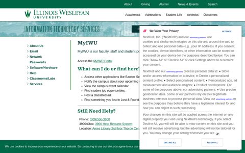 MyIWU Faculty, Staff and Student Portal