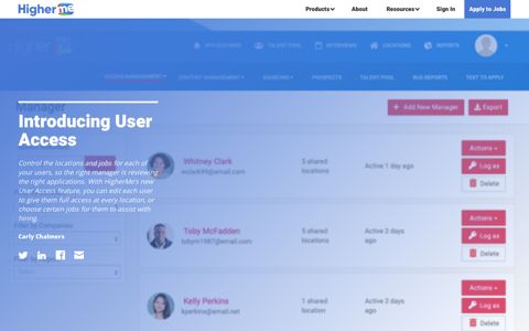 Introducing User Access - The HigherMe Hiring Blog