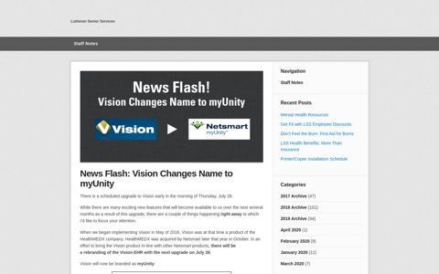 News Flash: Vision Changes Name to myUnity -