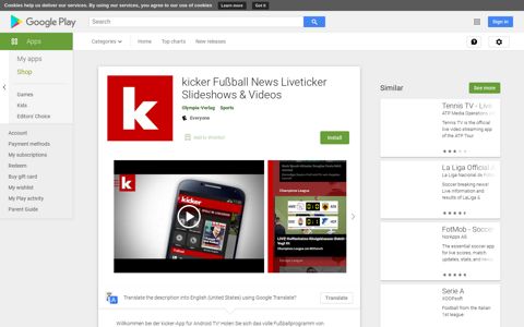 kicker Fußball News Liveticker Slideshows & Videos - Apps on ...