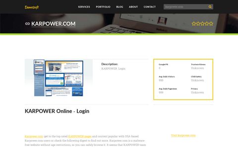 Welcome to Karpower.com - KARPOWER Online - Login