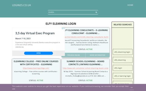 elfy elearning login - General Information about Login