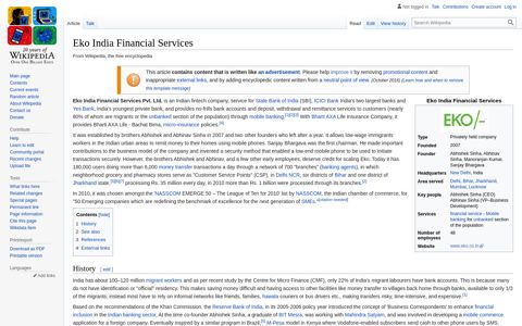 Eko India Financial Services - Wikipedia