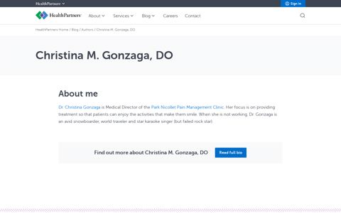 Christina M. Gonzaga, DO | HealthPartners Blog