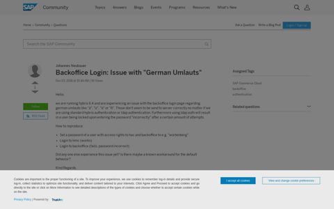 Backoffice Login: Issue with "German Umlauts" - SAP Q&A