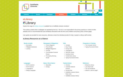 eLibrary - Goldfields Library Corporation