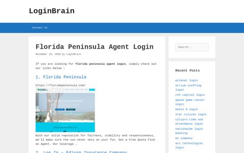florida peninsula agent login - LoginBrain