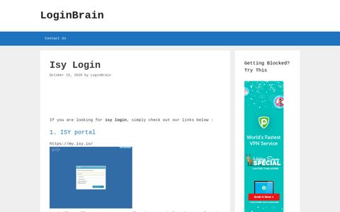 Isy - Isy Portal - LoginBrain