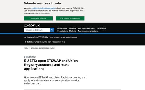 EU ETS: open ETSWAP and Union Registry accounts and ...