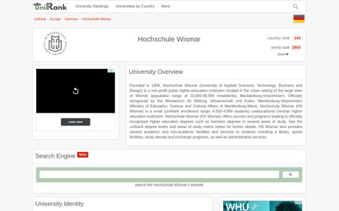 Hochschule Wismar | Ranking & Review - uniRank
