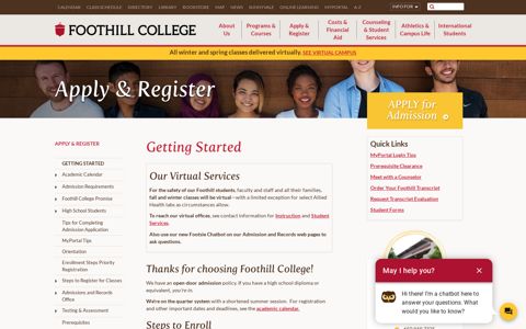 Apply & Register - Foothill College