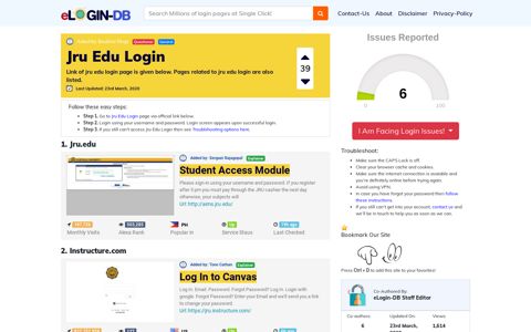 Jru Edu Login - Find Login Page of Any Site within Seconds!