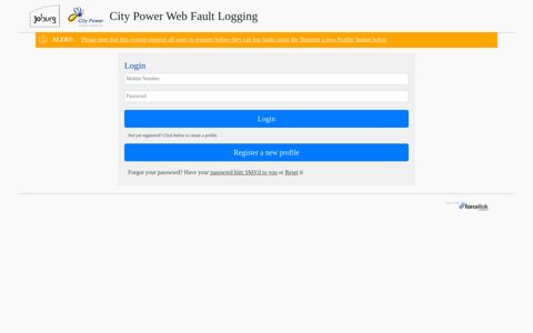 City Power Web Fault Logging - forcelink