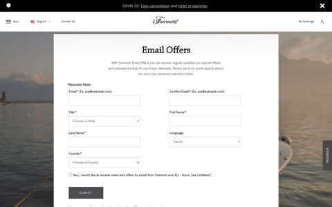 Email Offers - Fairmont, luxury Hotels & Resorts