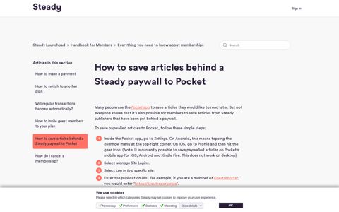 How to save articles behind a Steady paywall to Pocket ...