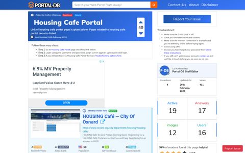 Housing Cafe Portal