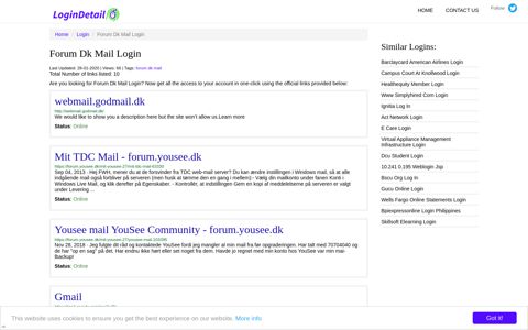 Forum Dk Mail Login webmail.godmail.dk - http ... - LoginDetail