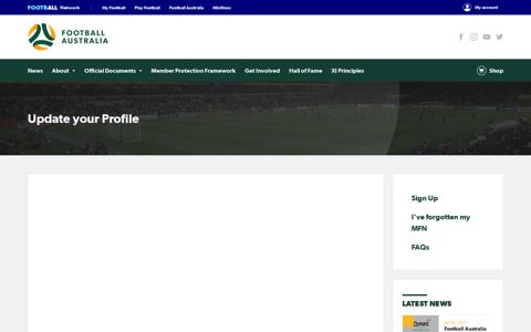 Update your Profile | Football Federation Australia