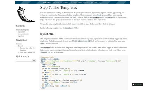Step 7: The Templates — Flask Documentation (0.12.x)